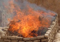 Firesetting experiment at Aswan. Photo: Adel Kelany