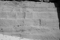 Tool marks in the New Kingdom part of the Nag el-Hammam sandstone quarry near Gebel el-Silsila. Photo by JAMES HARRELL.